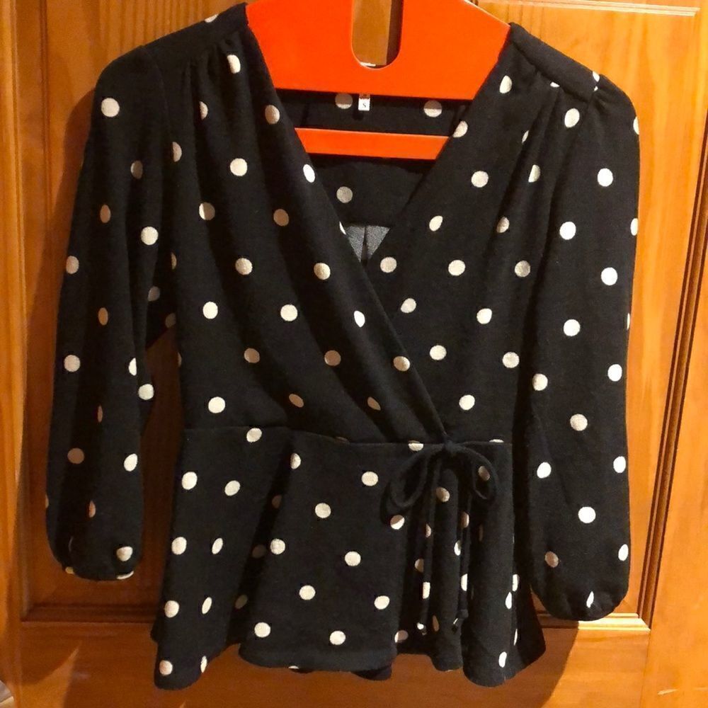 Super Cute Monteau Black Polka Dot Sweater